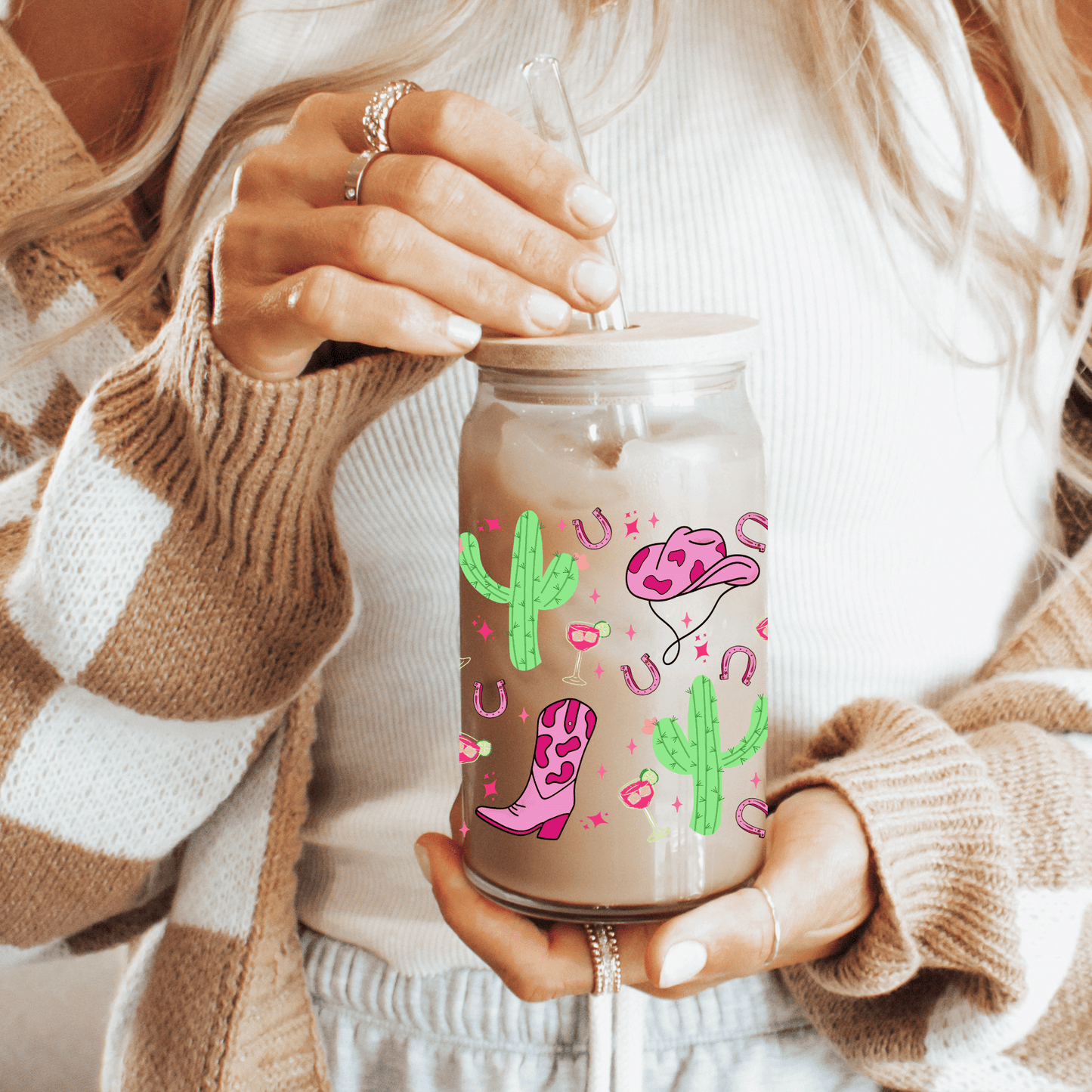 Desert Cowgirl 16oz Glass Tumbler