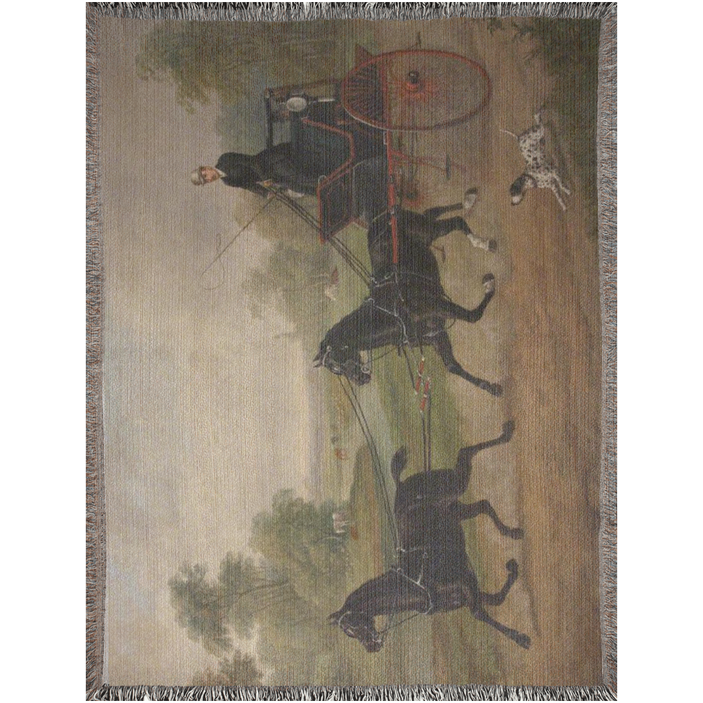 Edmund Wilson driving his Tandem Woven Blanket