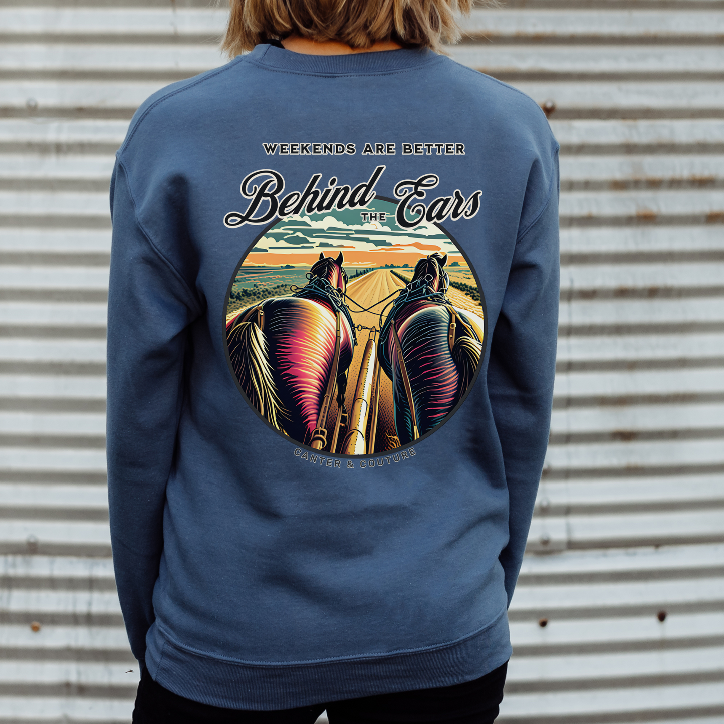 Behind The Ears Horse Driving Canter and Couture Sweatshirt, Pair
