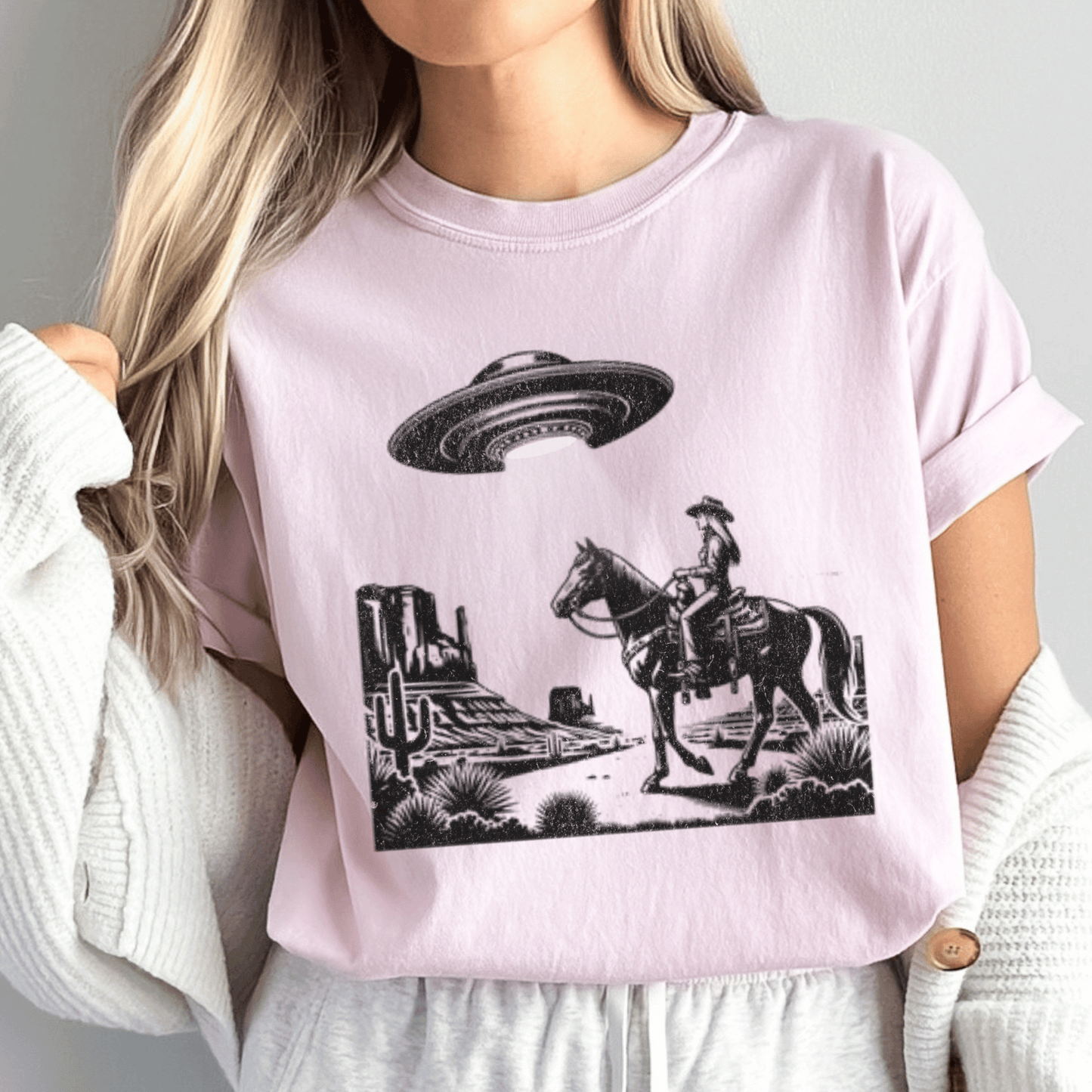 Western cowgirl UFO shirt