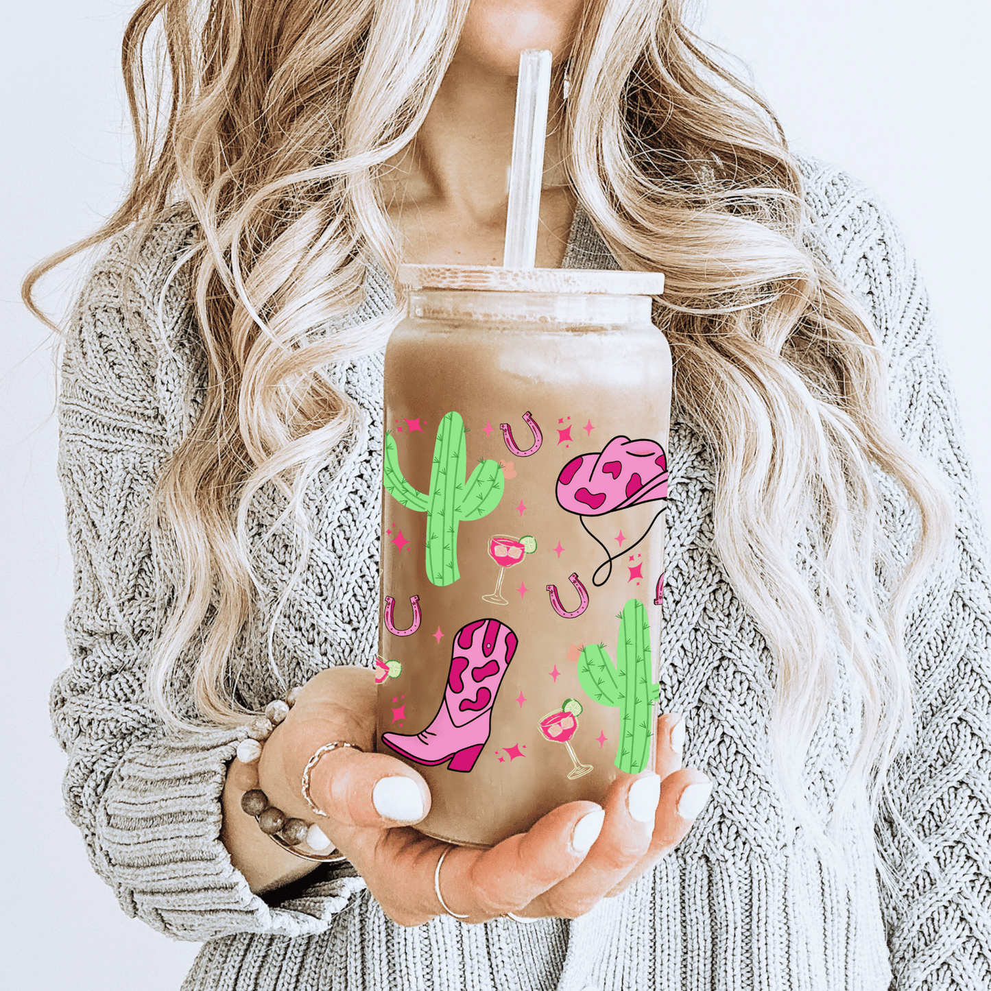 Desert Cowgirl 16oz Glass Tumbler