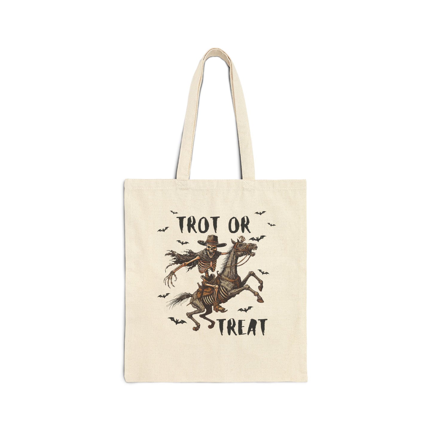 Equestrian Halloween Western Cotton Canvas Tote Bag