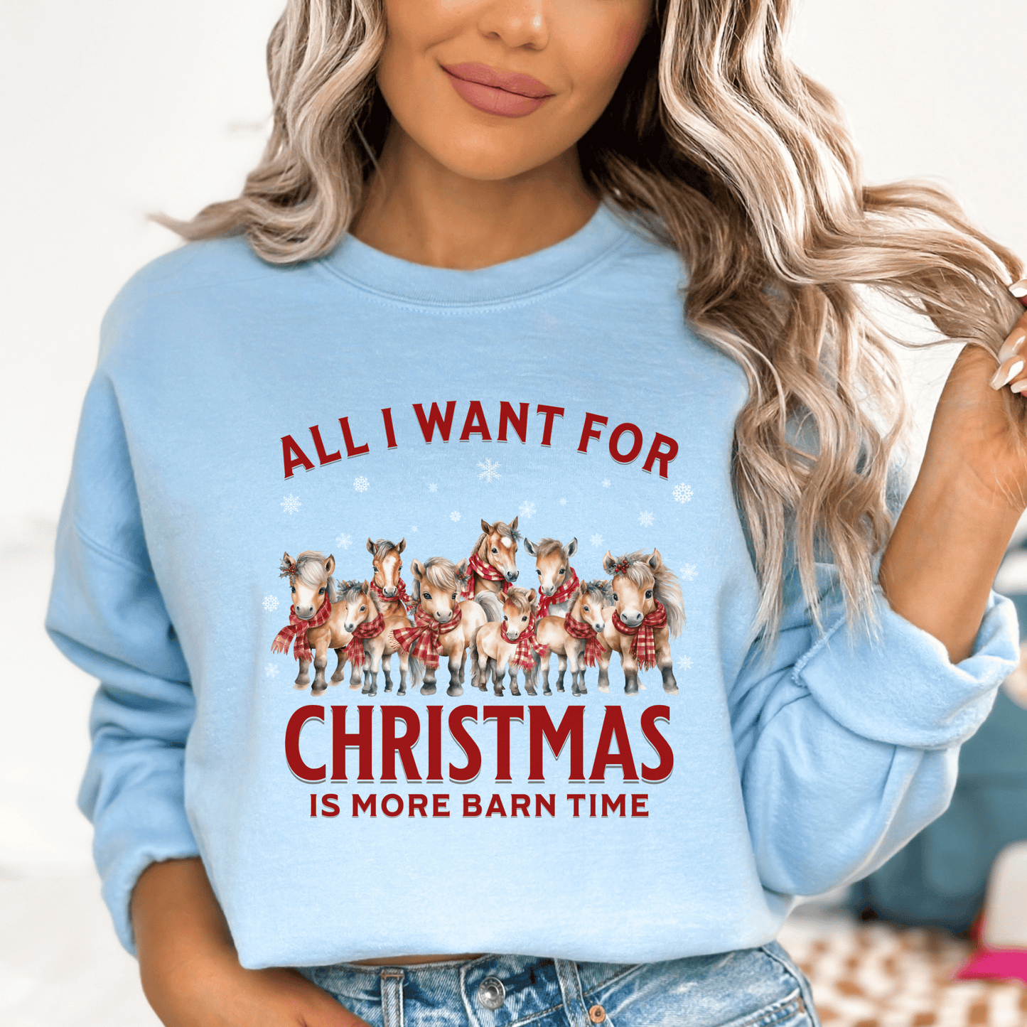 Horse Christmas Sweatshirt – Holiday Crewneck Jumper