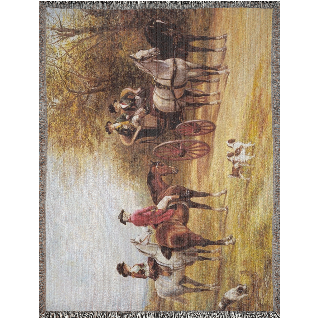 Horse and Hounds A Chat With The Lordship Woven Blanket