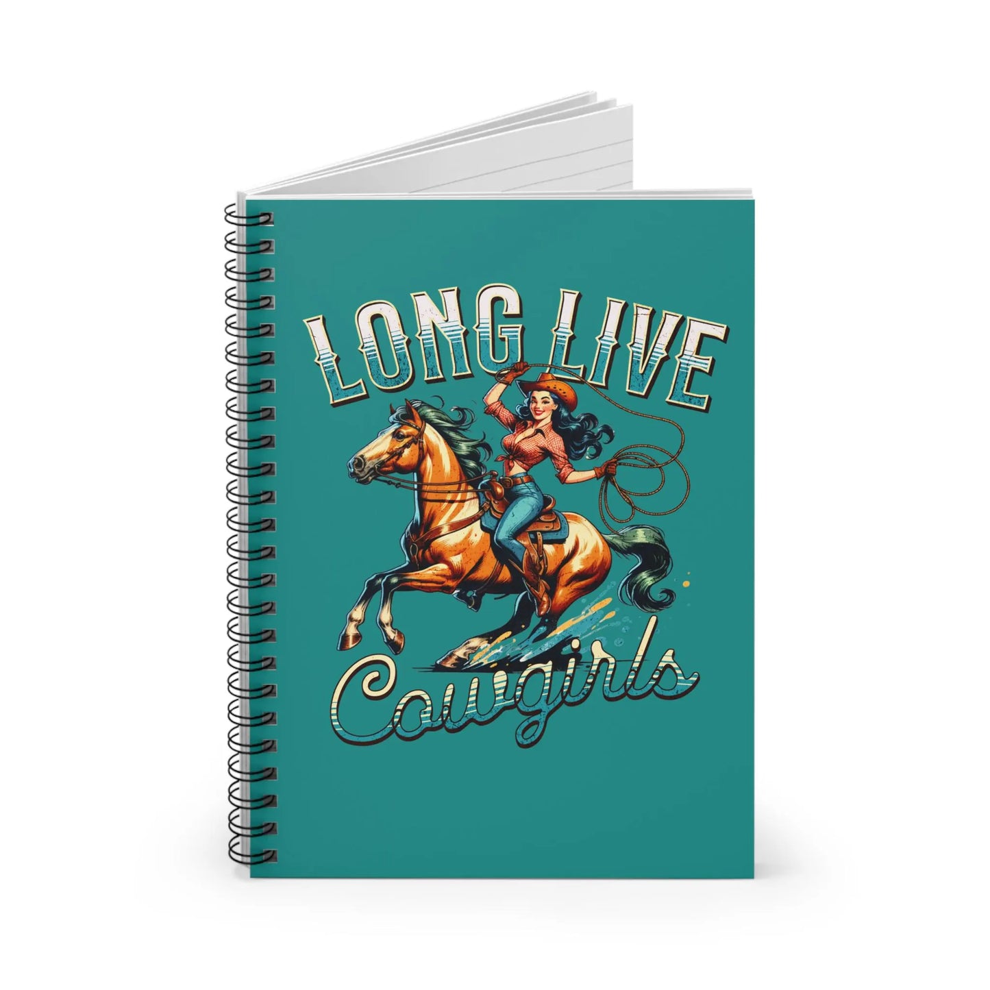 Retro Cowgirl Pinup Spiral Notebook