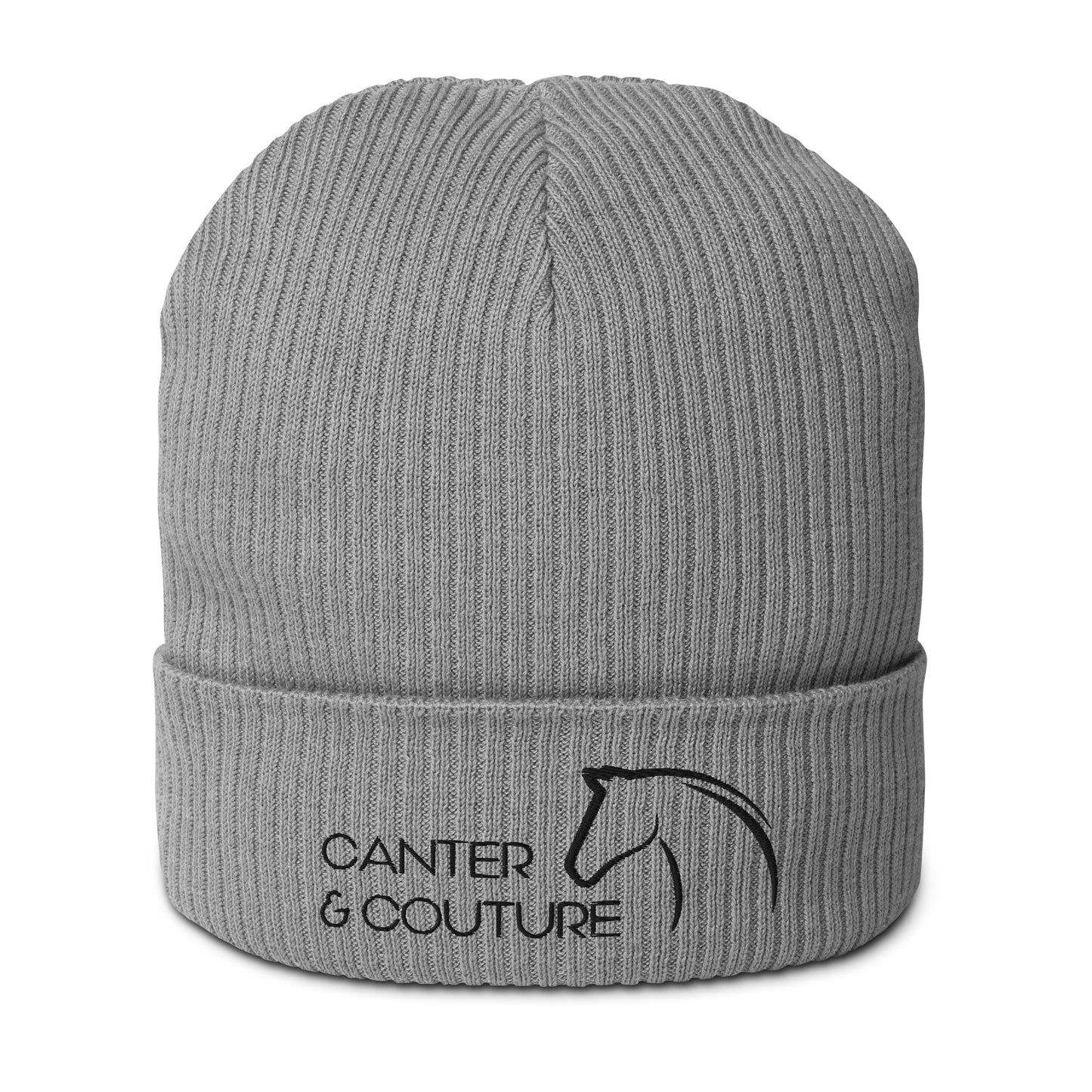 Canter & Couture Organic Ribbed Grey Beanie