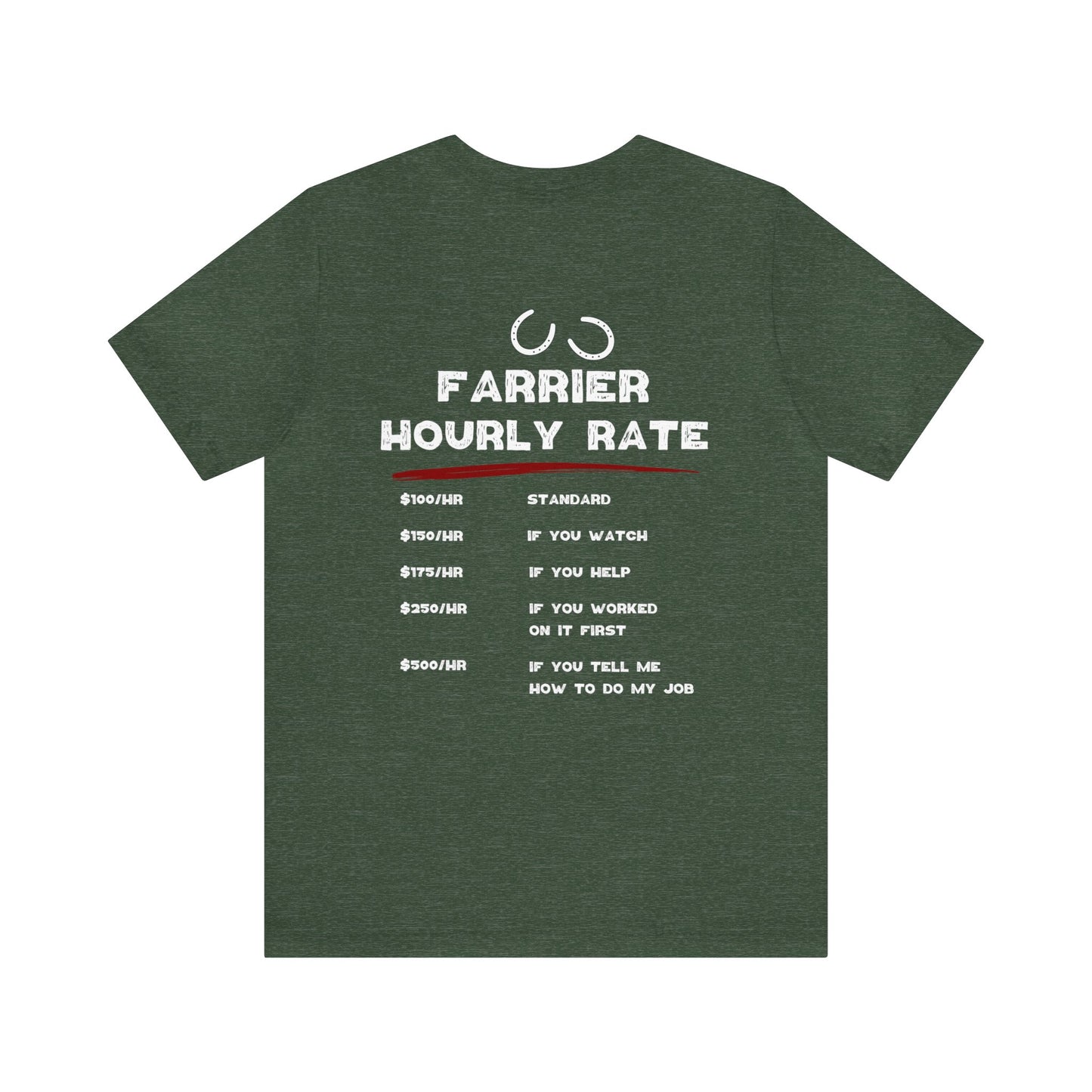 Hourly Rate Farrier T-shirt