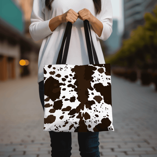 Cow hide tote bag