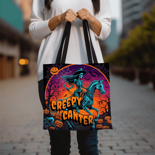 Halloween cowgirl tote bag