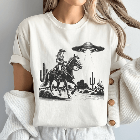 Western cowgirl UFO shirt