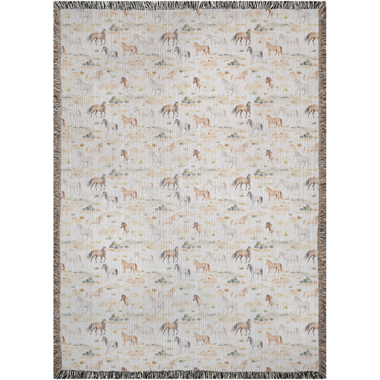 Wild horses woven blanket