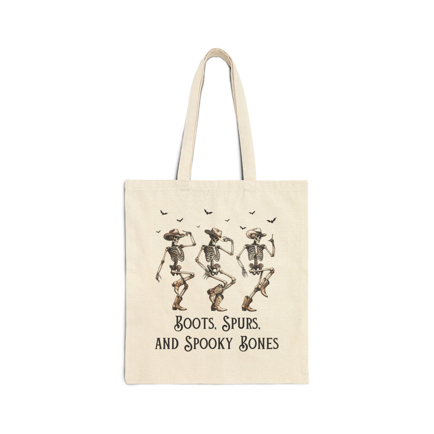 Halloween Dancing Skeleton Cotton Canvas Tote Bag