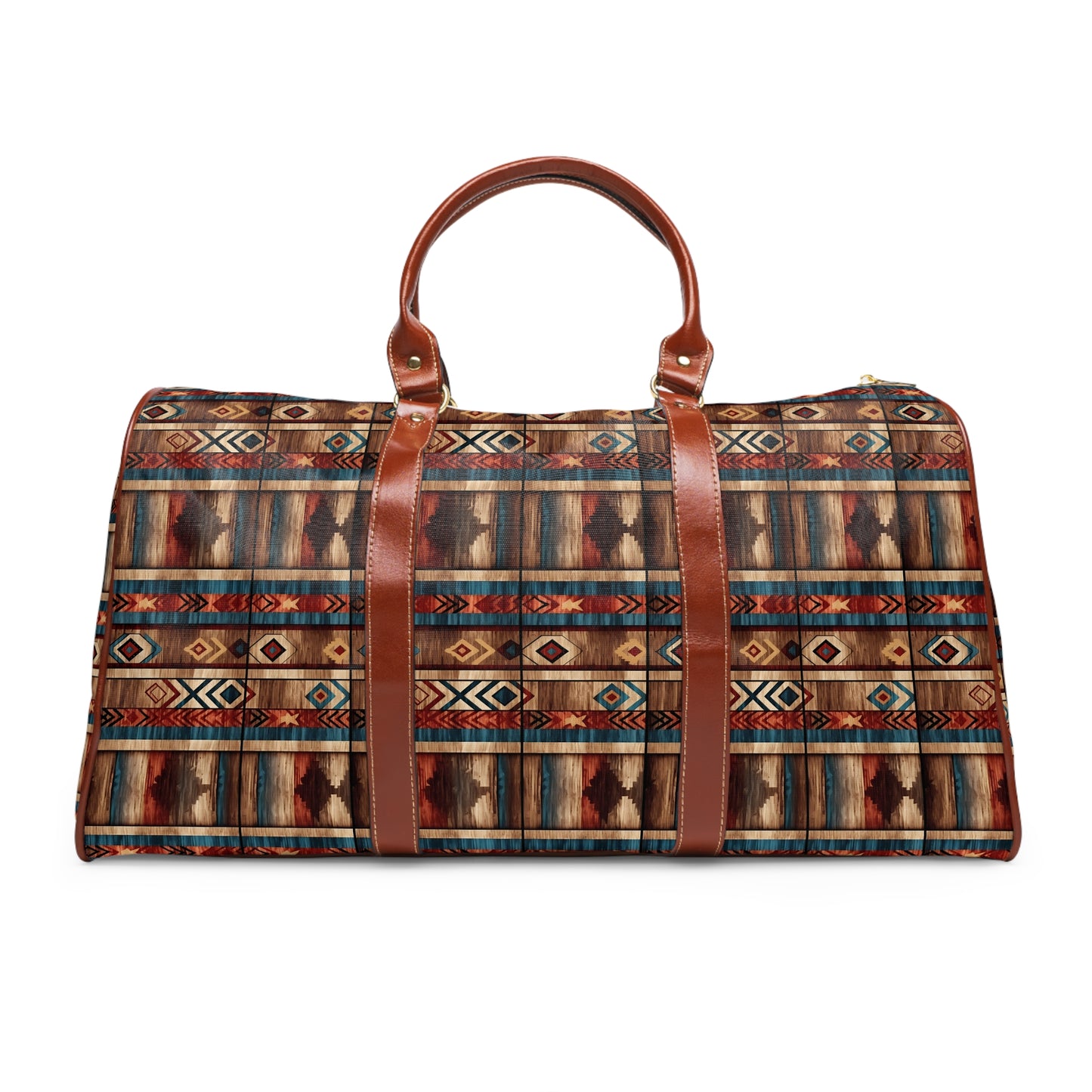 Western Wood Print Travel Bag