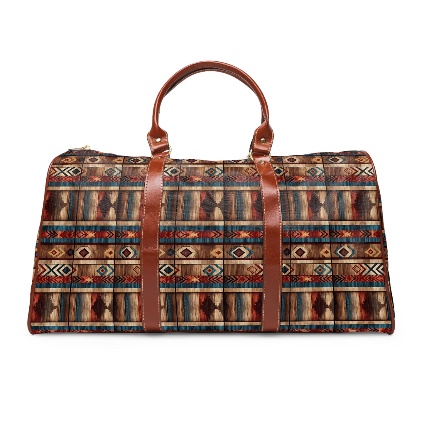 Western Wood Print Travel Bag