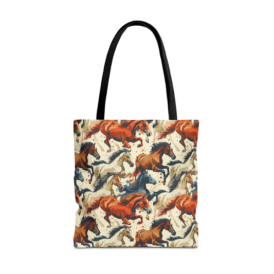 Galloping horses tote bag