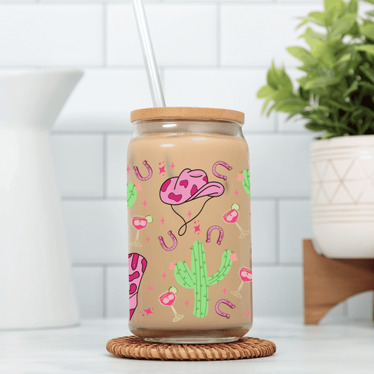 Desert Cowgirl 16oz Glass Tumbler