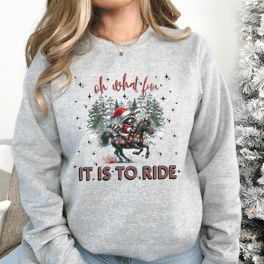 Christmas Horse Sweatshirt – Holiday Crewneck Jumper