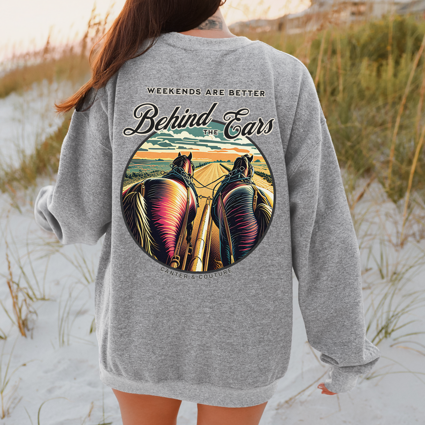 Behind The Ears Horse Driving Canter and Couture Sweatshirt, Pair