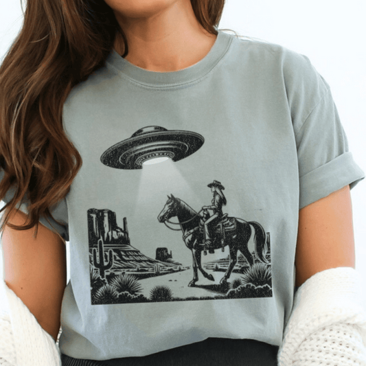 Western cowgirl UFO shirt