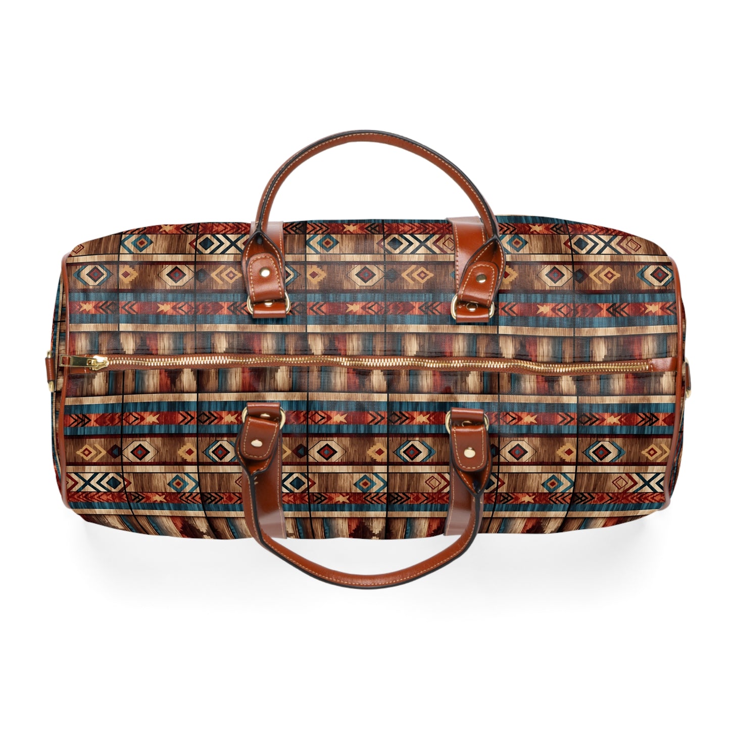 Western Wood Print Travel Bag