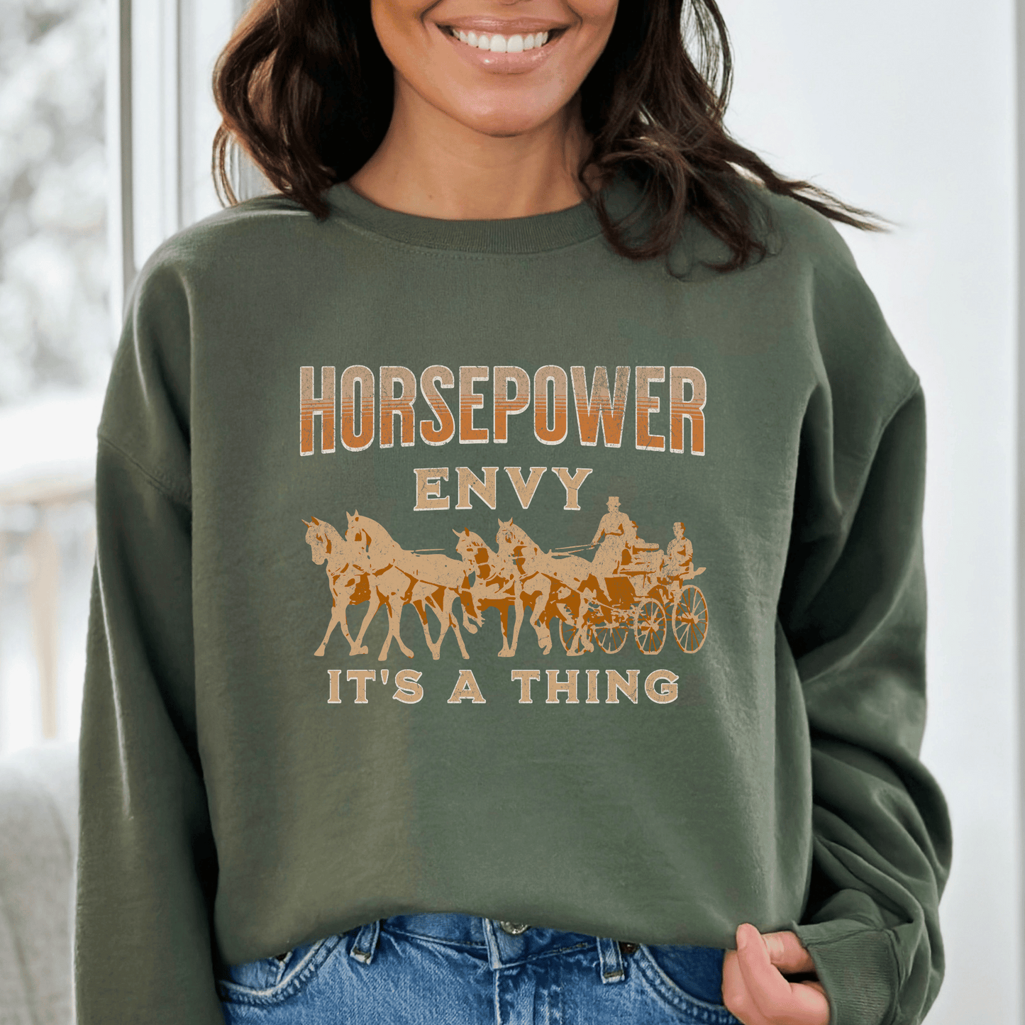 Horse driving sweatshirt