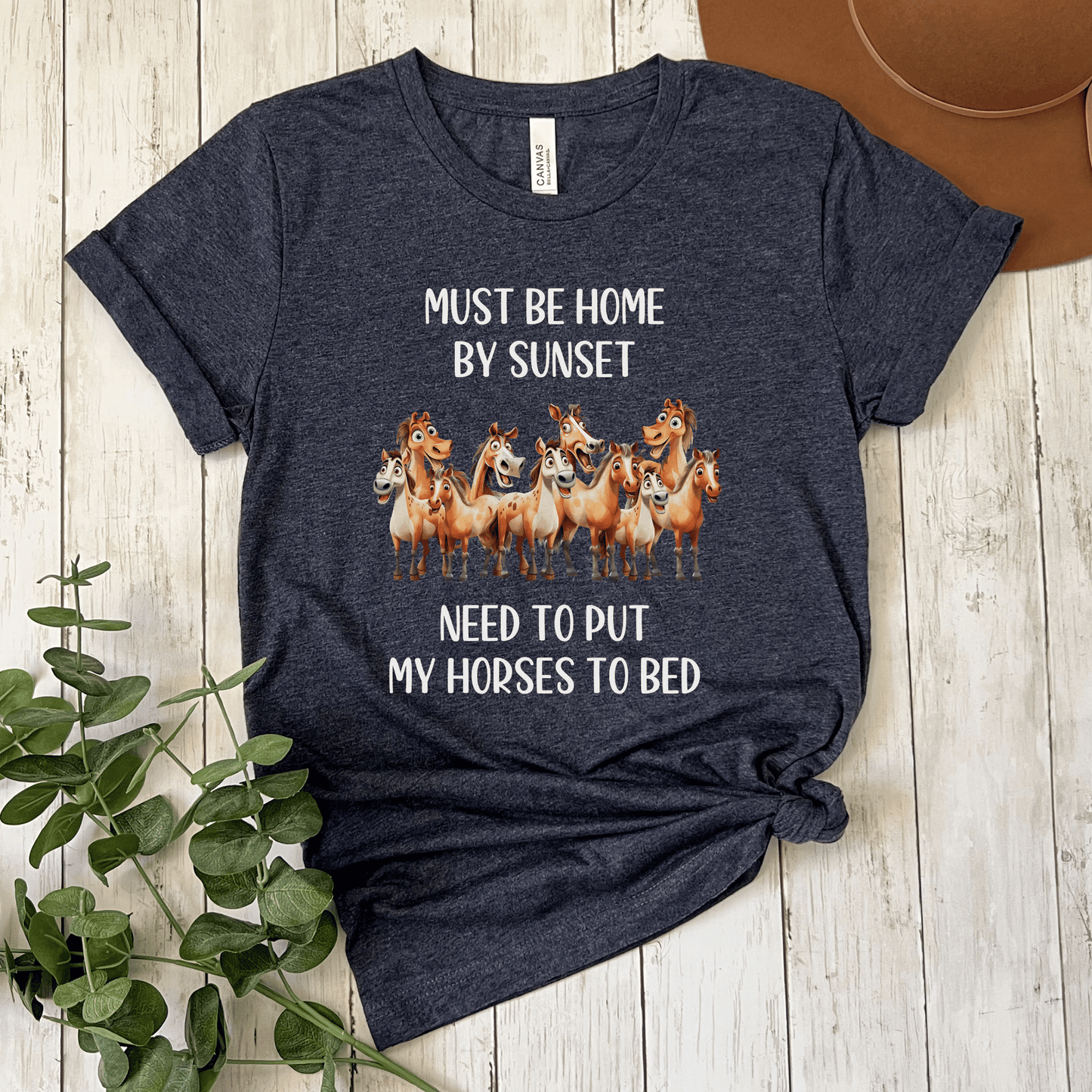 Must Be Home by Sunset Horse Lover Shirt
