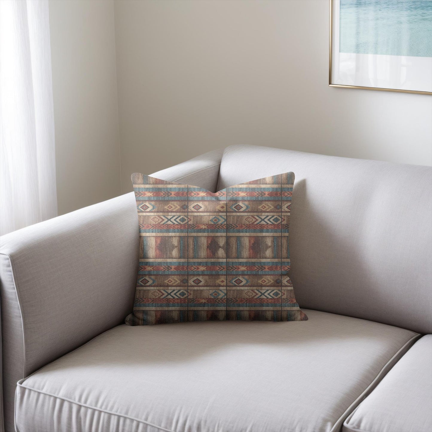 Western Wood Woven Pillow