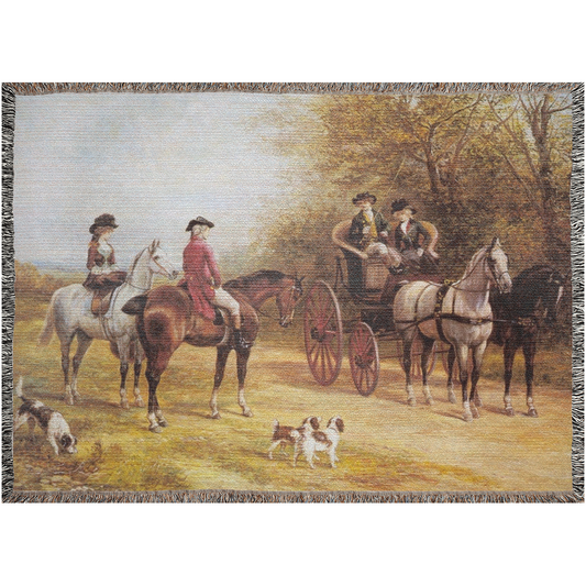 Horse and Hounds A Chat With The Lordship Woven Blanket