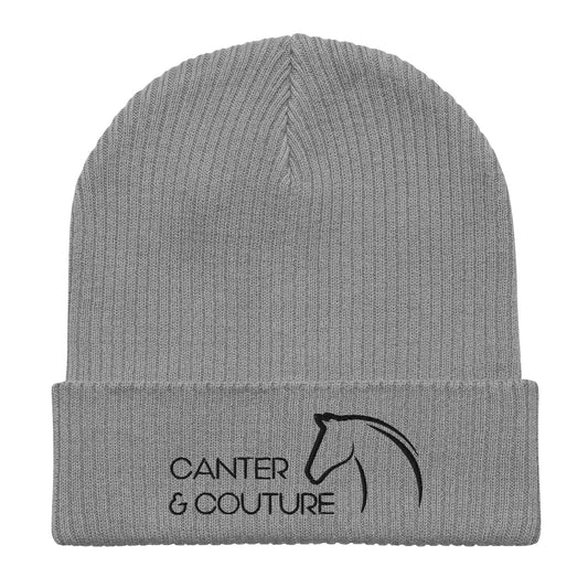 Canter & Couture Organic Ribbed Grey Beanie