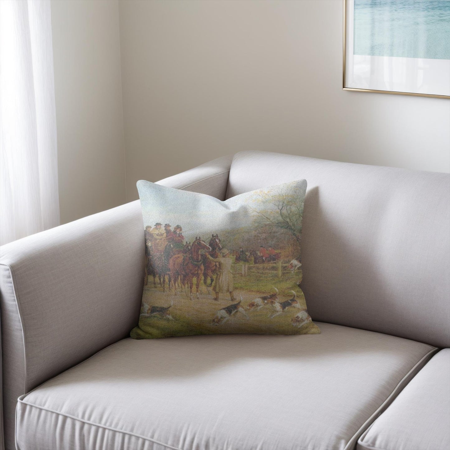 Hounds First Gentlemen Haywood Hardy Woven Pillow